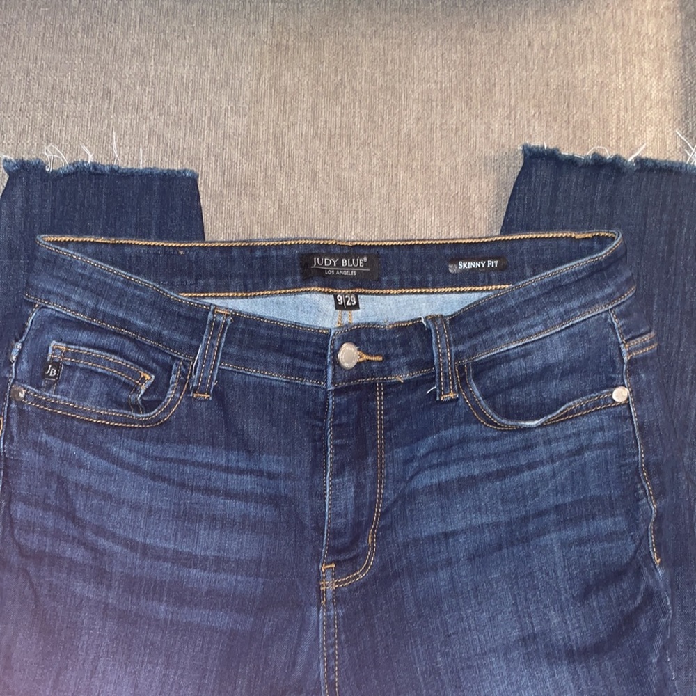 Judy Blue Midrise skinny Jean with raw hem